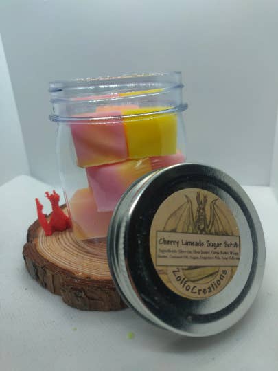 Cherry Limeade Sugar Scrub Cubes for wholesale by Zolfo SoapWorks