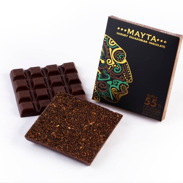 Mayta Gourmet 55% Dark Chocolate Coffee for wholesale by Mayta Gourmet Ecuadorian Chocolate & Coffee
