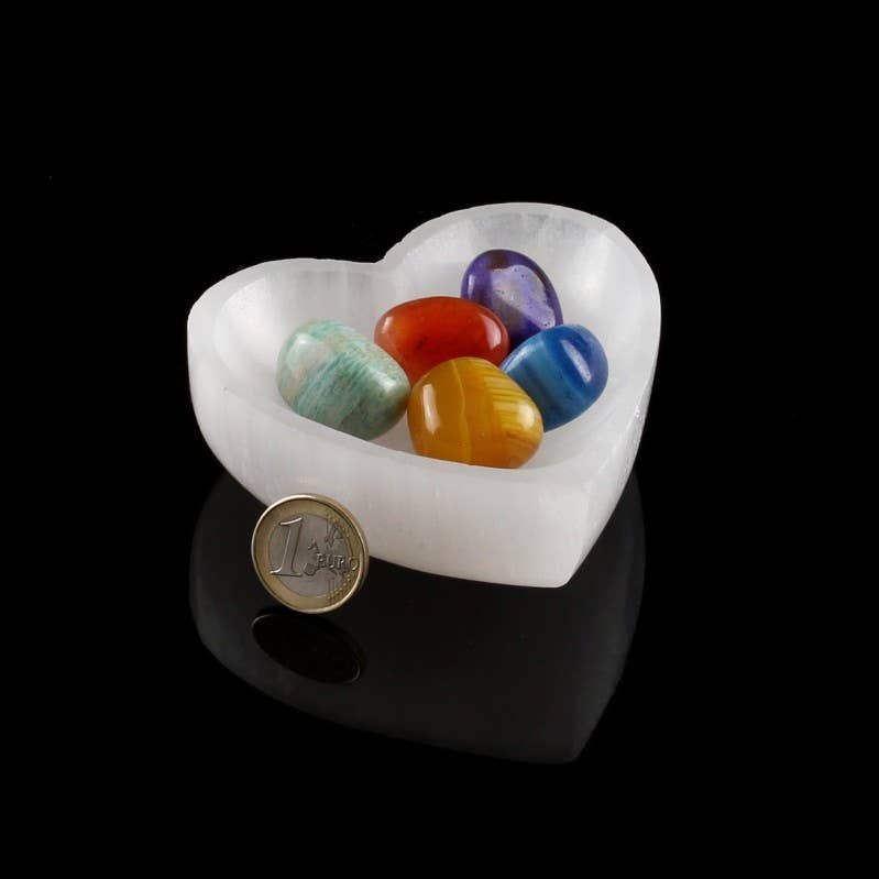 UniArt – Großhandel Spiritueller Stein/Kristall – Selenit-Schale in Herzform1