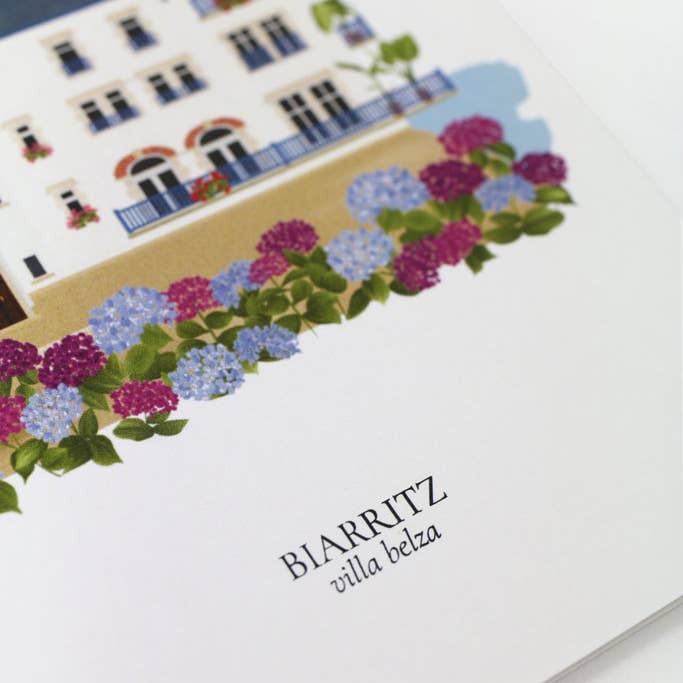 Maison Célestine - Venta al por mayor Tarjetas de felicitación - Mapa Biarritz, Villa Belza
