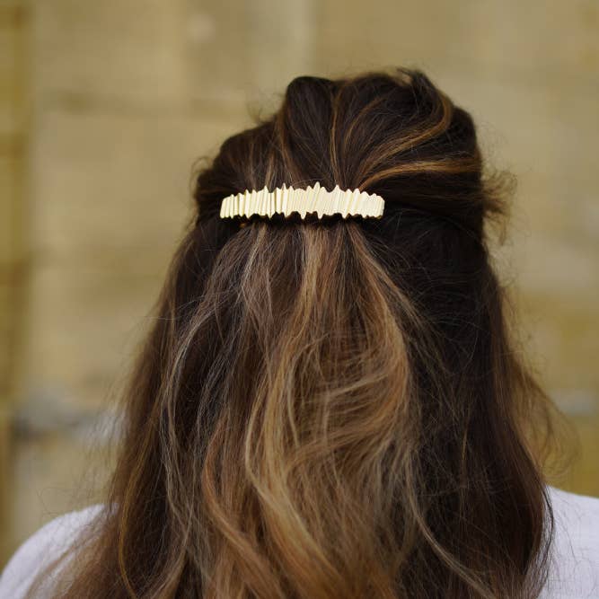 Bohomane - Wholesale Barrette - Women's - Textured Gold Liora Hair Clip1