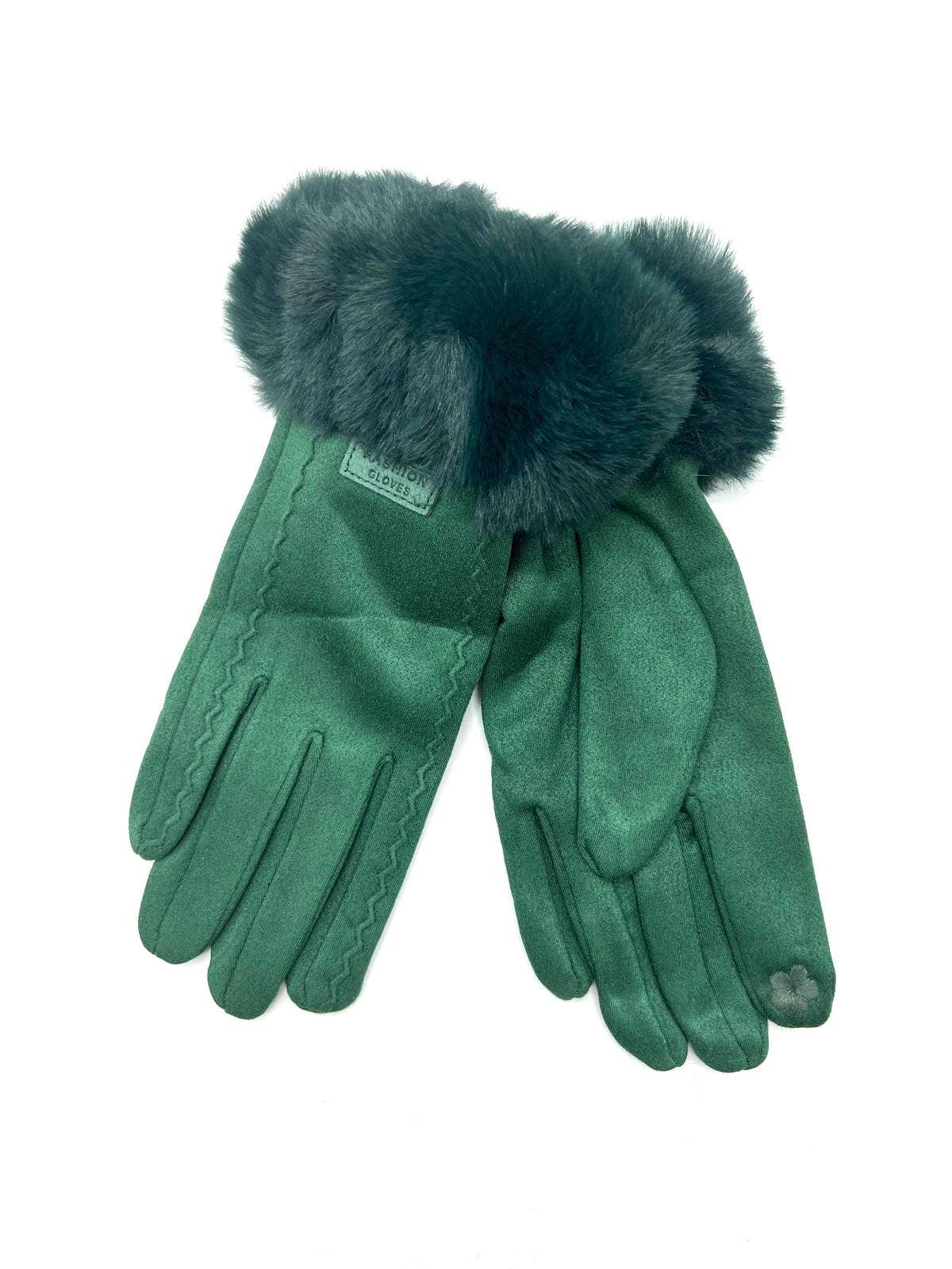 LINETA - Wholesale Gloves - Women's - ST-3009 Single glove with faux fur trim7