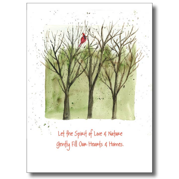 WORDS & WATERCOLORS BY PEG CONLEY - Wholesale Season's Greetings Card - Lone Cardinal