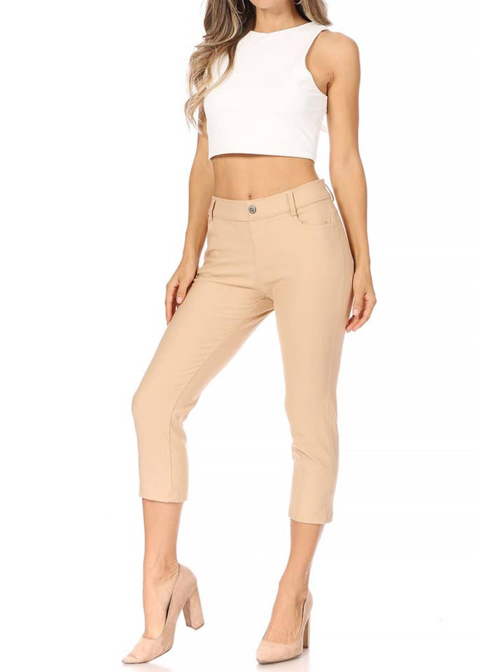 MOA COLLECTION - Wholesale Pants - Women's - Women's Casual Comfy Slim Pocket Jeggings Jeans Capri Pants4