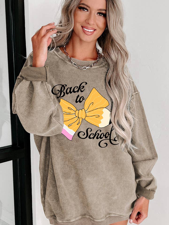 Camisola de Malha Verde-oliva para Professor com Estampa de Laço de Lápis por atacado de Lovesoft