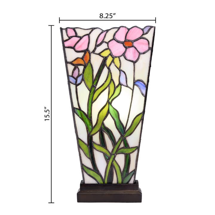 River of Goods - Wholesale Accent/Desk Lamp - 15.5"H Multi Colored Stained Glass Vase-Shaped Table Lamp2