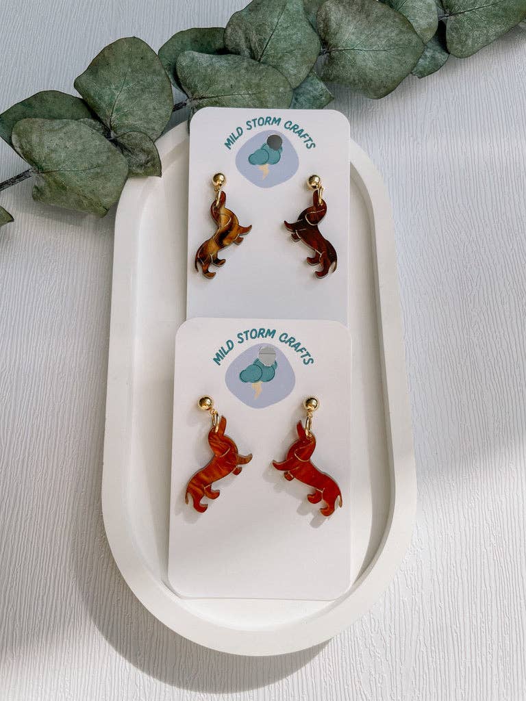 Mildstormcrafts - Wholesale Dangle Earrings - Acrylic earrings | Dachshund/Wiener Dogs2