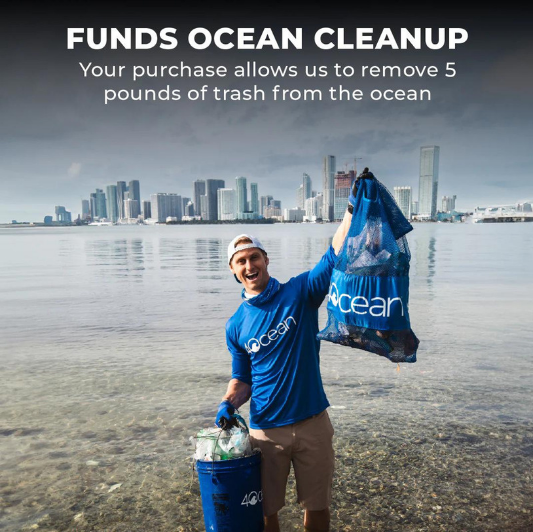 4ocean – Pulseira de missangas por atacado – Pulseira 4ocean Signature Blue com Contas Azuis [Pacote com 6]6