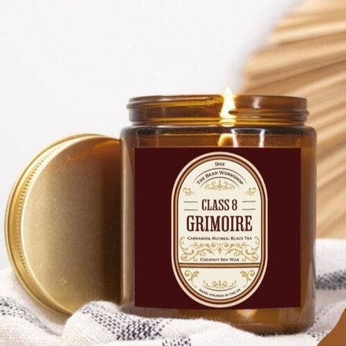 Class 8 Grimoire Candle for wholesale by The Bean Workshop