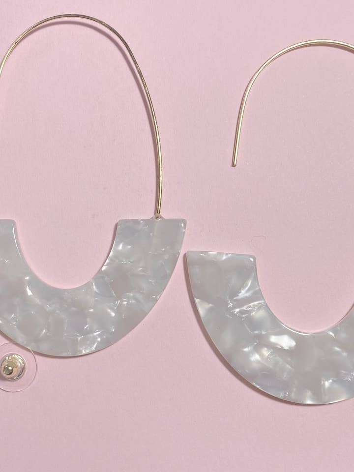 Cloudy White Drop Earrings w/ Gold Hardware for wholesale by Very That