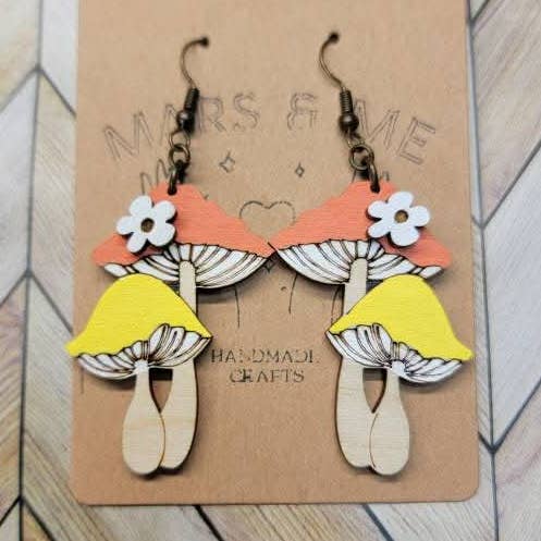 Mushroom Flower Earrings for wholesale by Mars & Me