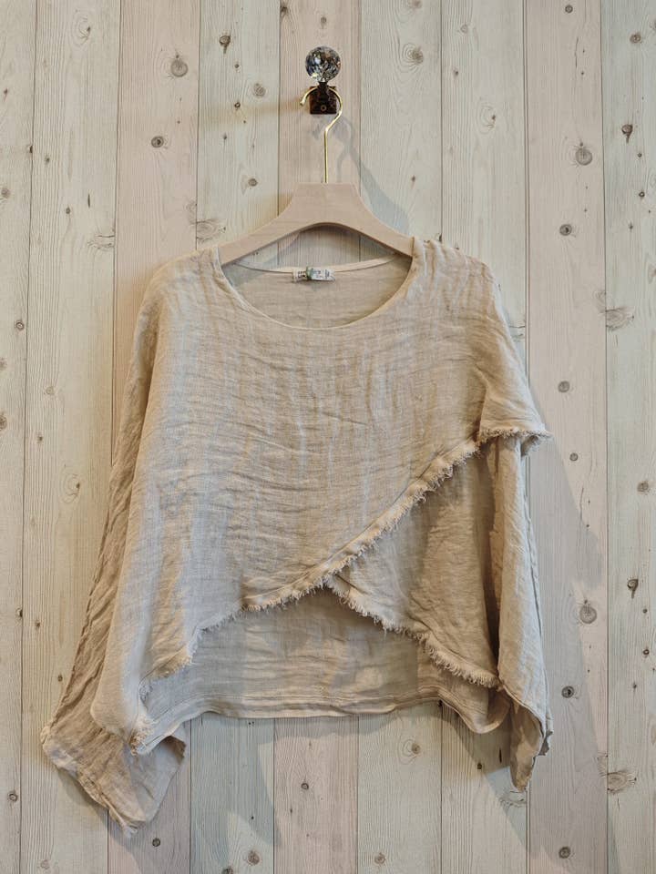 Linen & More - Wholesale Blouse - Women's - REF 83620 CROSSOVER BLOUSE 100% LINEN