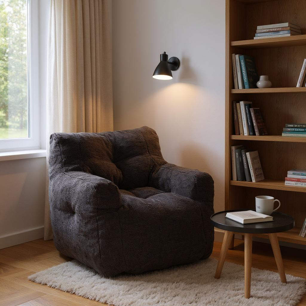 HOMYCASA DESIGN INC - Wholesale Chair - Teddy Fabric Bean Bag Chair Cozy Bedroom Lounge Seat5