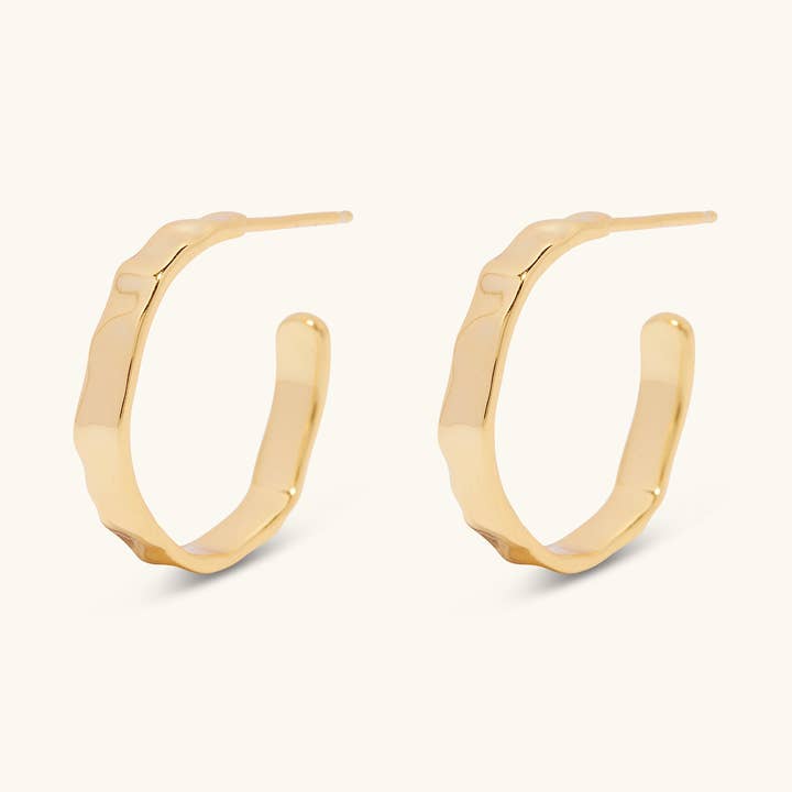 Orecchini a cerchio in argento sterling placcato oro 18K Quinn per la vendita all'ingrosso da parte di Lola & Tae