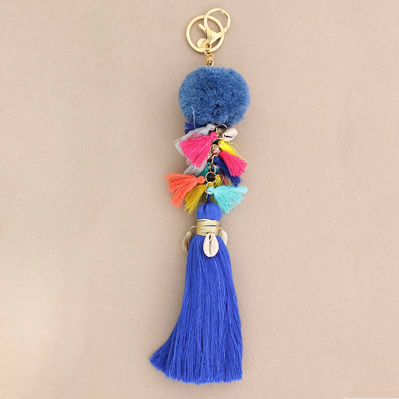 Sonata – Großhandel Schlüsselanhänger – Damen – Ethnischer Schlüsselanhänger mit Quasten und Pompons5