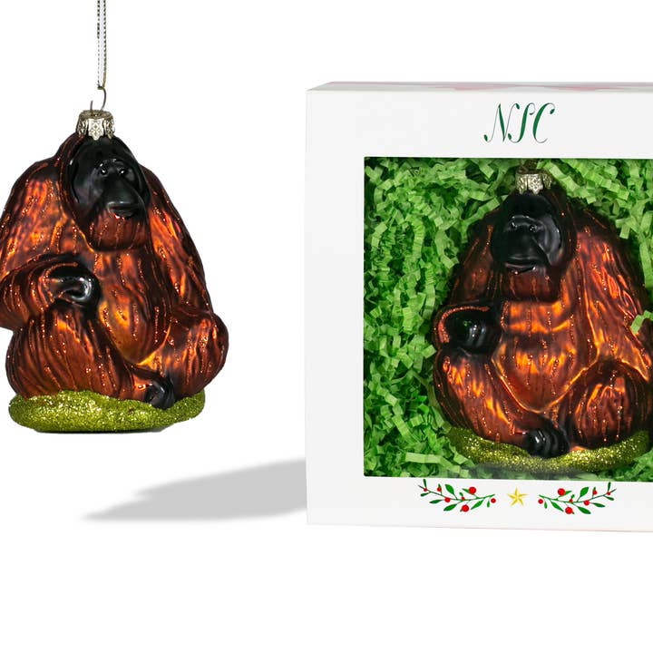 North Star Christmas | Orangutang Glasprydnad för wholesale av North Star Christmas