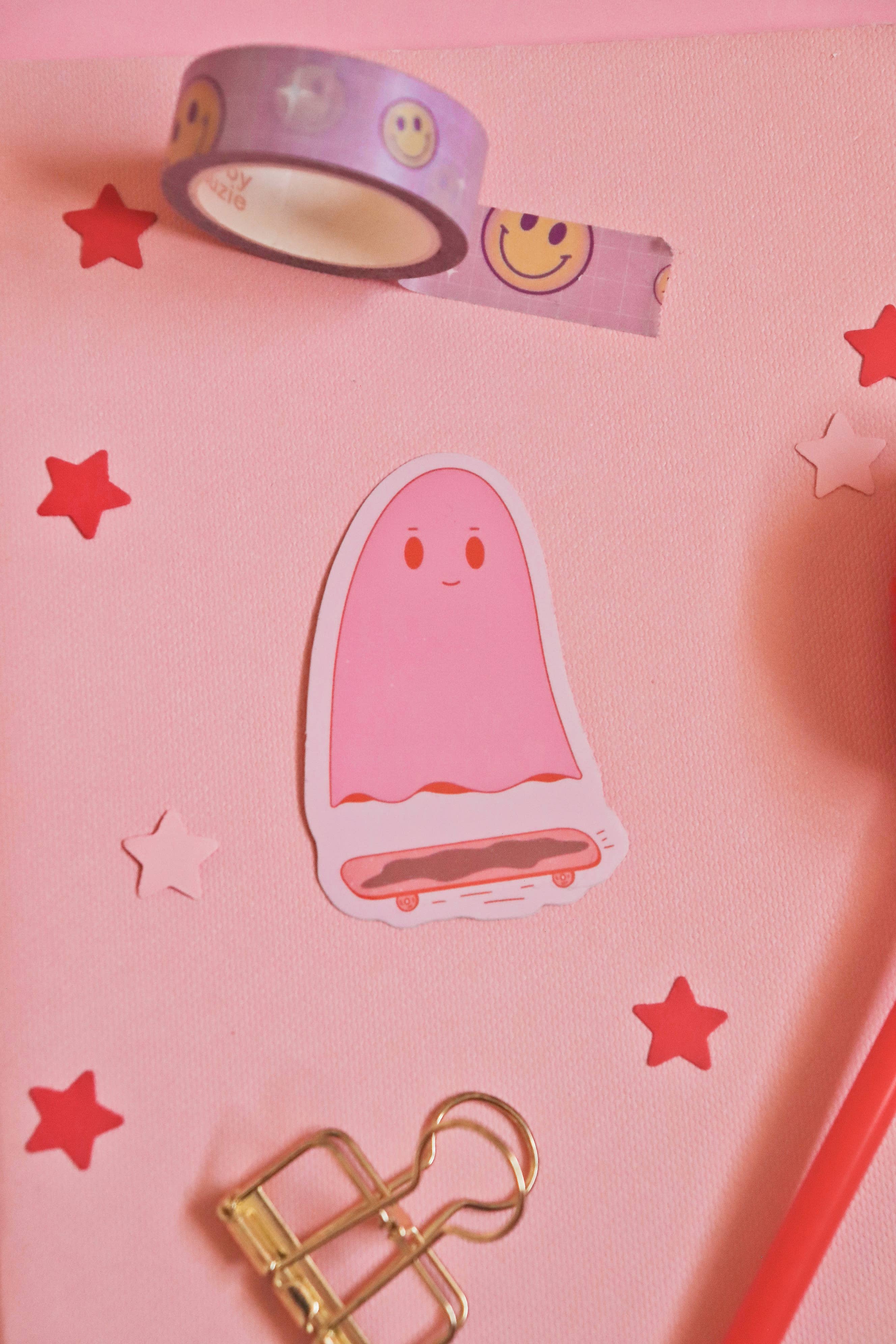 Day Dreamer Studios - Wholesale Sticker - Skateboarding Ghostie | Glossy Waterproof Vinyl Sticker7