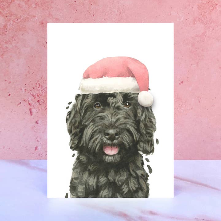 Cockapoo Pompom Weihnachtskarte für den Großhandel von Robert James Hull