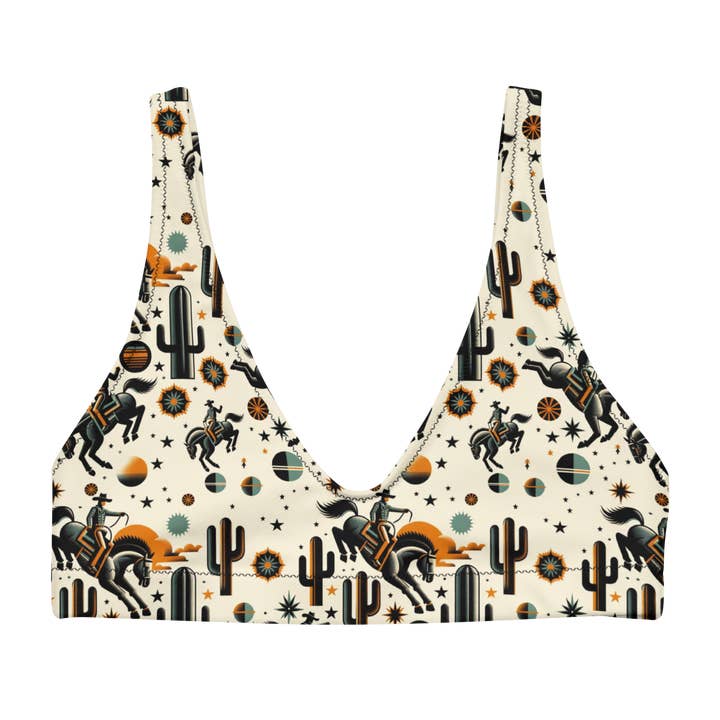 Cosmic Rodeo : haut de bikini taille haute Bucking Space Bronco pour la vente par Texas Eclipse Outfitters