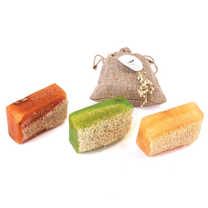 Levant’s Naturals - Wholesale Bar Soap - Exfoliating Loofah Soap Bar, Luffa Soap, 100% Handmade Soap - Nourishing, Hydrating, Moisturizing Soap For Face and Body - Glycerin Soap With Loofah Inside - GREAT For Sensitive Skin, 4.2 Oz.