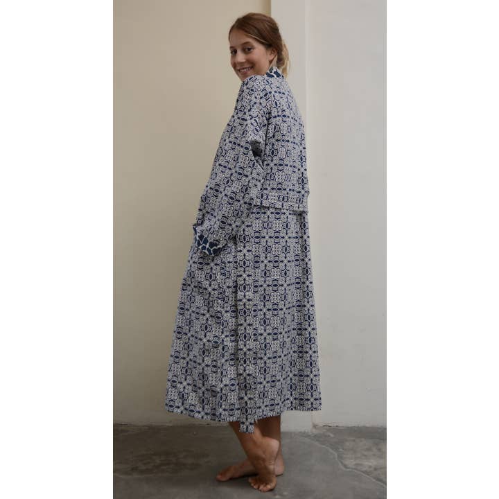 Peignoir kimono en coton | Indigo pour la vente par Balizen Direct from Bali