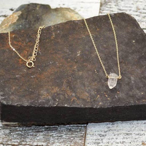 Sela+Sage – Colar pingente/pendente por atacado – Colar de Cura de Cristal de Quartzo Transparente em Preenchimento de Ouro1