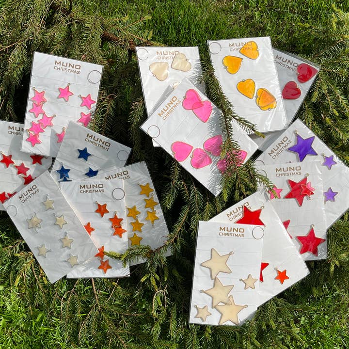 Muno - Wholesale Bunting/Garland - Set of 13 stars & hearts Christmas garlands