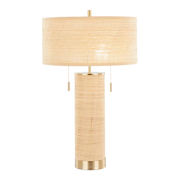 LumiSource and Grandview Gallery - Wholesale Accent/Desk Lamp - Cylinder Rattan 29" Table Lamp