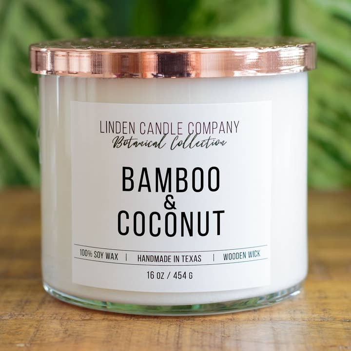 Spring Candle - Vela de bambú y coco, 16oz para venta al por mayor de Linden Candle Company