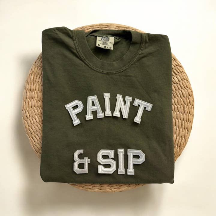 Camisola de Manga Curta Comfort Colors, Pintura & Vinho por atacado de Threads And Needles, INC.