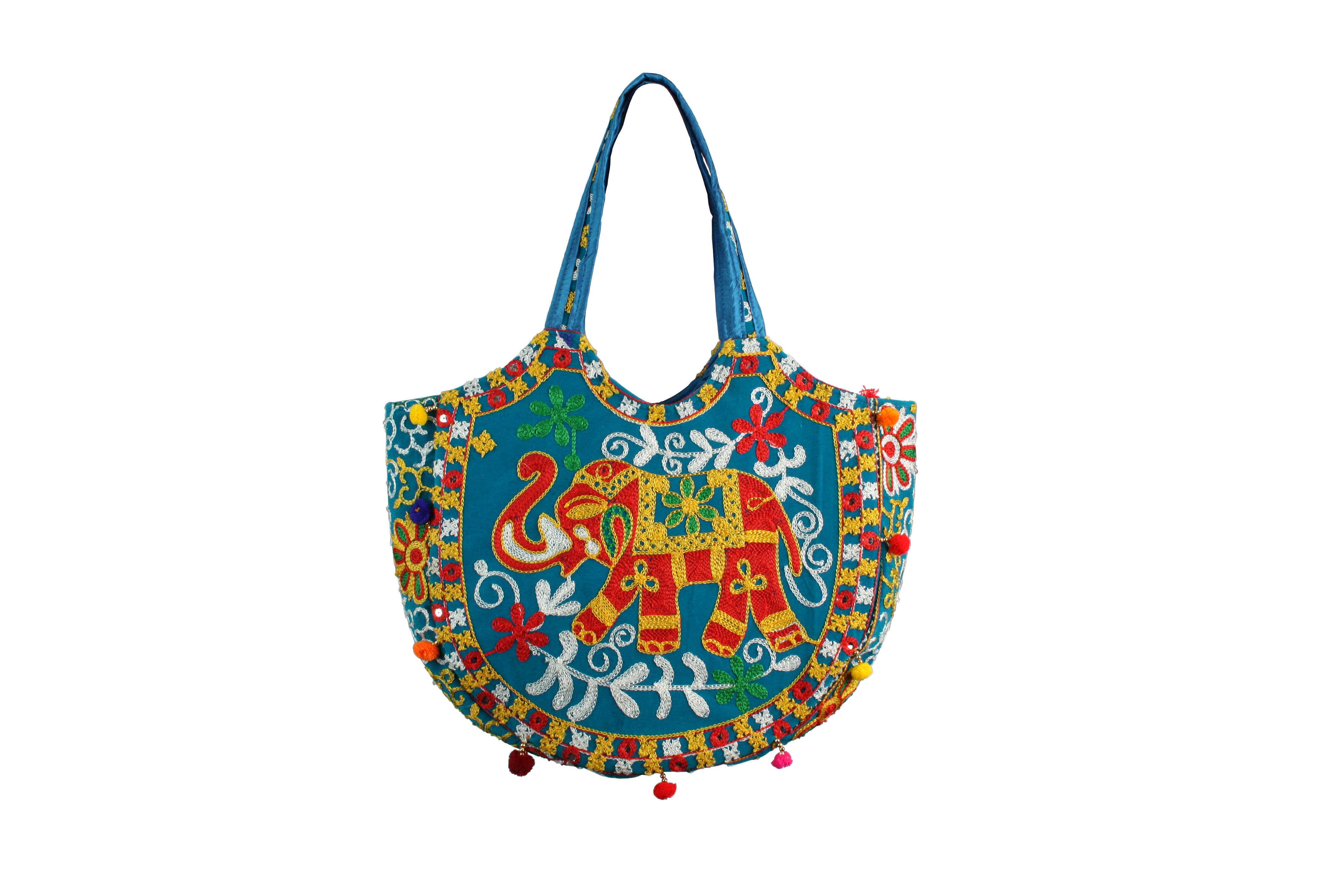 Nima Accessories Inc - Wholesale Tote Bag - Women's - Ladies Embroidered Indian Patchwork Fabric Tote Handbag0