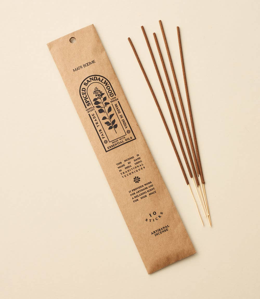 Matr Boomie Fair Trade - Wholesale Incense - Spiced Sandalwood Incense - 10 sticks, low smoke1