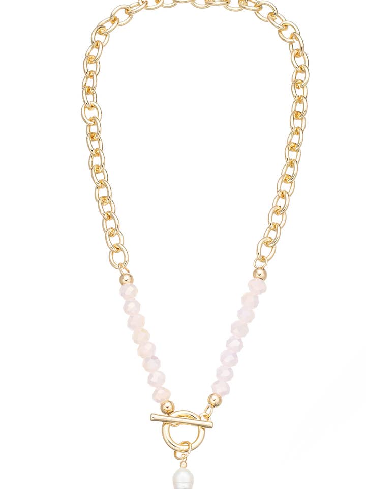 Leslii kurze Kette Glasperlen Glieder Rosa Gold für den Großhandel von Leslii