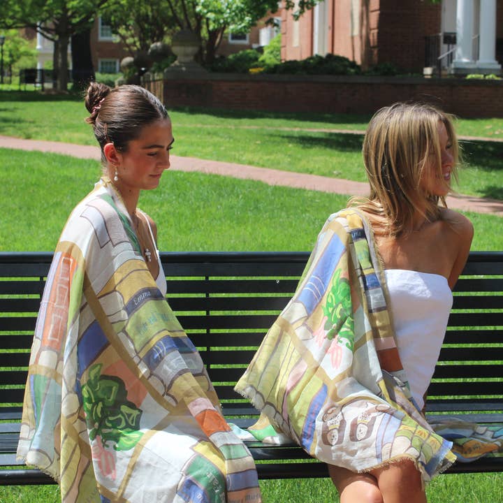 "Bookish" scarf for wholesale by Meg Carter Designs