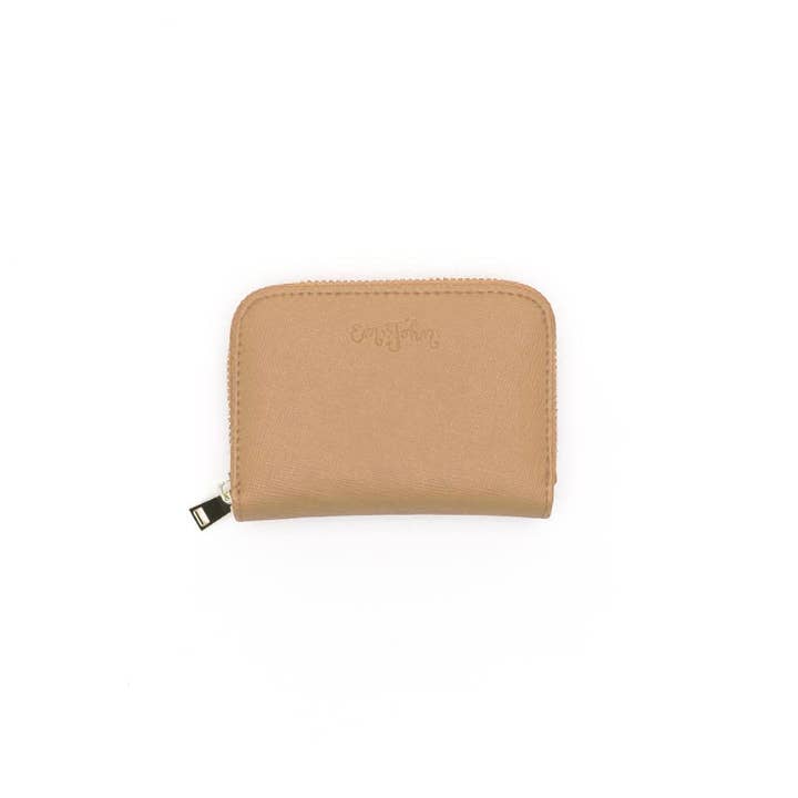 Em John Mini Zip-Around Card Wallet - Beige for wholesale by Em John