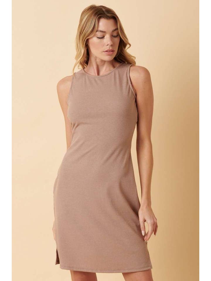 mittoshop - Vente Robe – femme - MINI-ROBE DÉBARDEUR EN TRICOT CÔTELÉ D173610