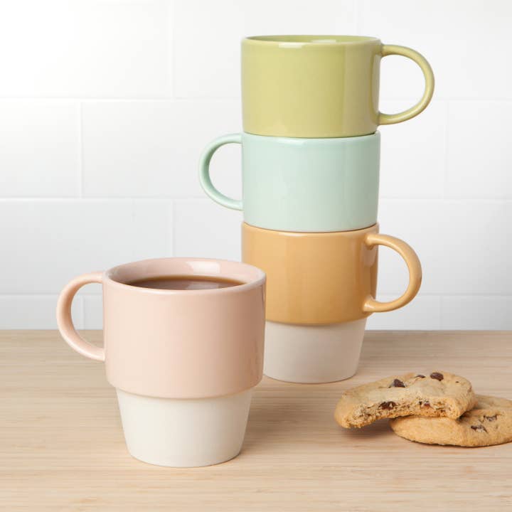 Now Designs by Danica - Wholesale Coffee Mug - Flora Assorted Nesting Mugs Set of 4