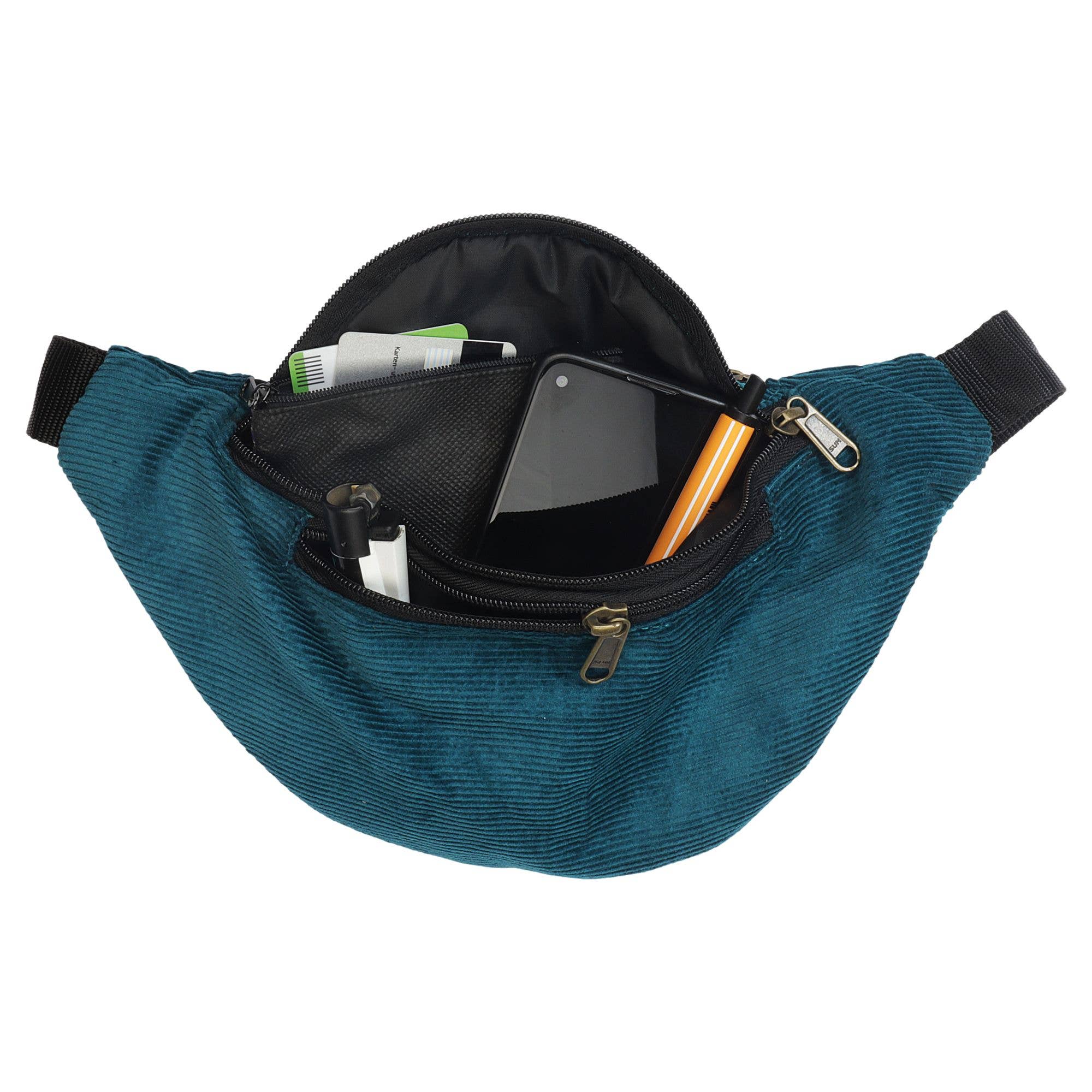 Tribal Trade GmbH - Wholesale Belt Bag - Unisex - Lou Cord blue-petrol fanny pack waist bag2