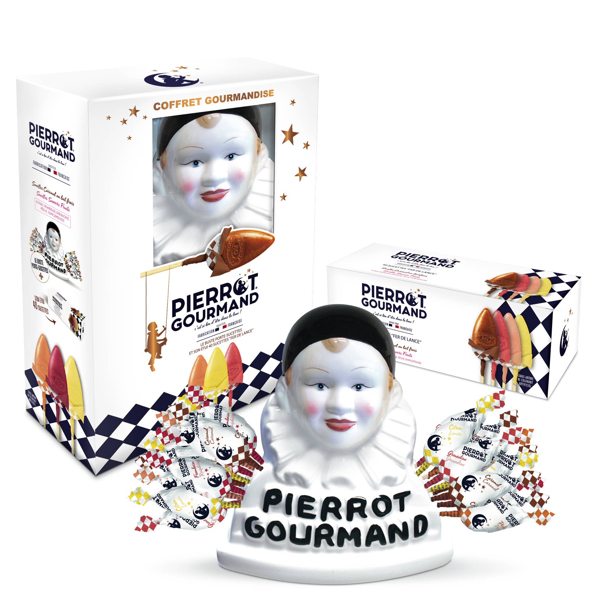 Pierrot Gourmand - Wholesale Lollipop - Gourmet box - ceramic bust and case of 40 lollipops2