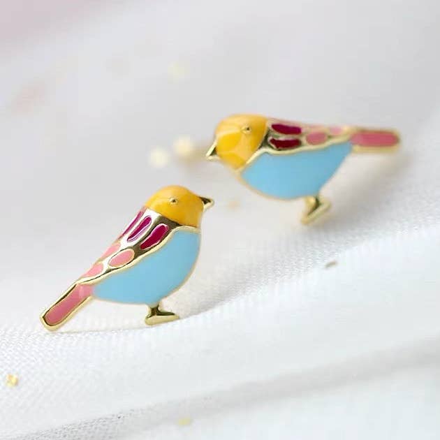 925 Sterling Silver Bird Stud Earrings for wholesale by happyzzzsu