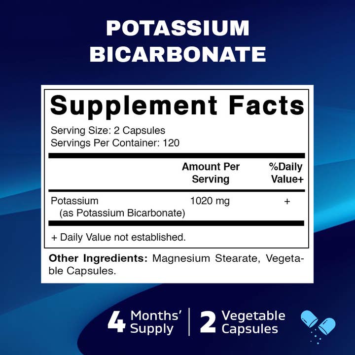 Vitamatic - Wholesale Oral Supplement/Vitamin - Vitamatic | Potassium Bicarbonate 1020 mg | 240 Capsules