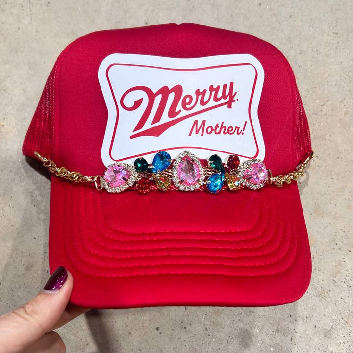 Vibes Hat Company - Wholesale Hat accessory – Women's - Multicolor Rhinestone Trucker Chain | Hat Chain | Hat Bar