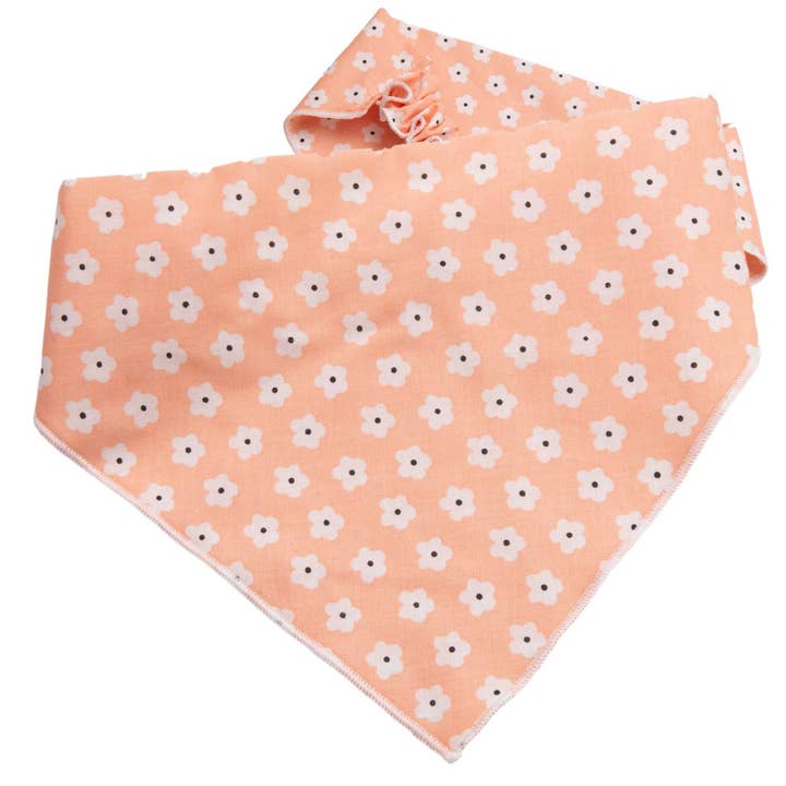 Pfirsichfarbenes Blumen-Haargummi-Hundebandana für den Großhandel von Life for Pawz