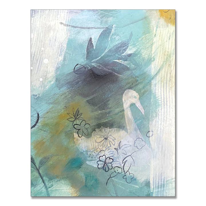 White Swan - Carte artistique - Daybreak pour la vente par Karen Eide Studios