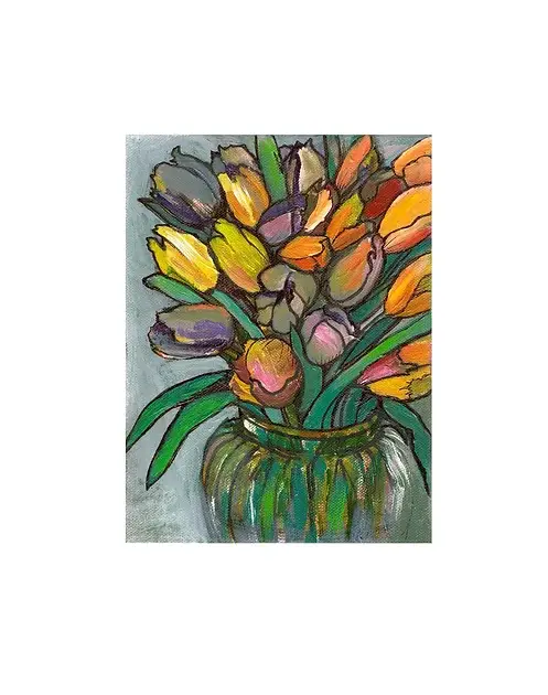 Plant Based Paintings - Wholesale Everyday Greeting Card - Tulips in Glass Vase - A6 Greetings Card1