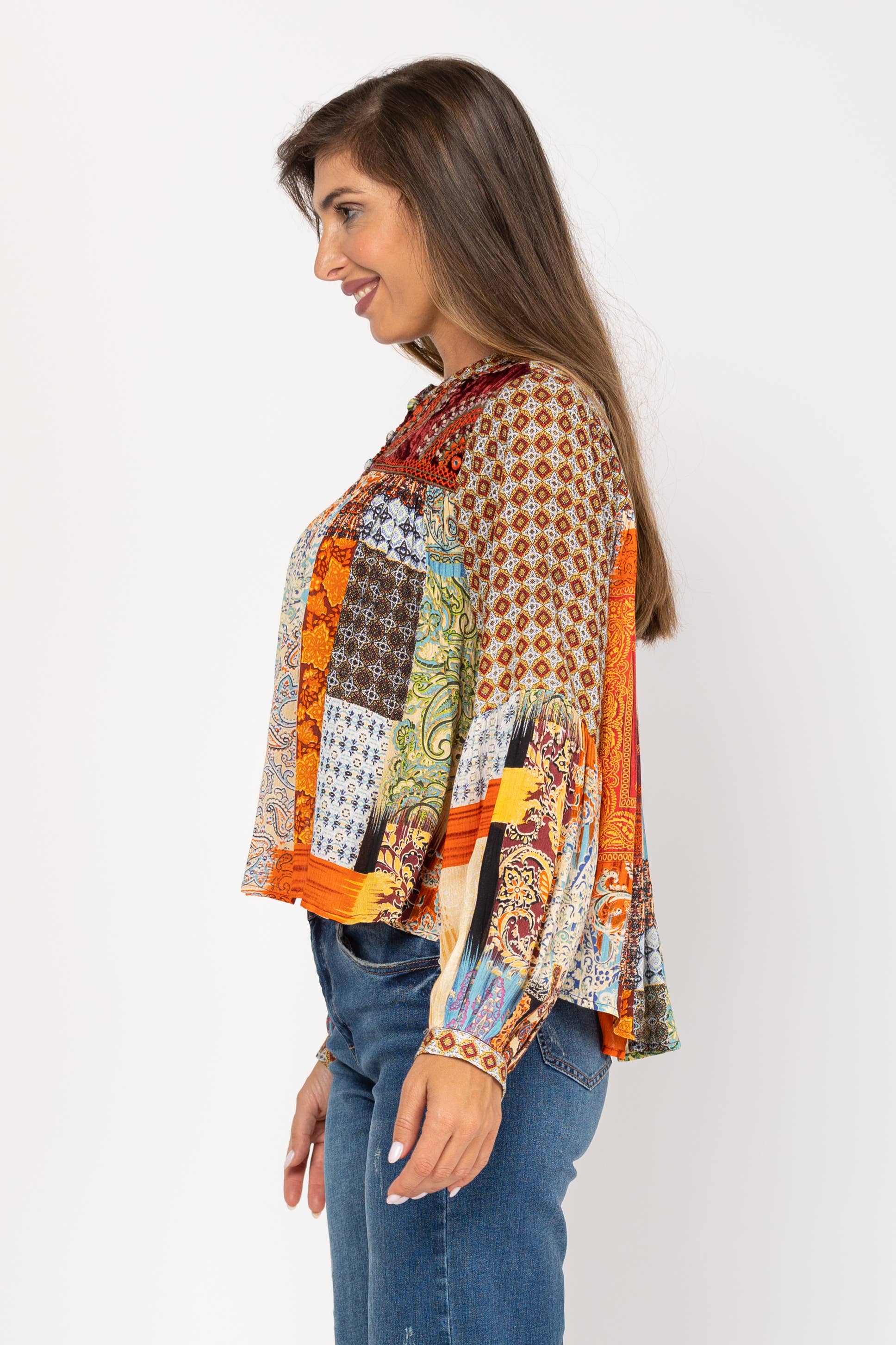 Orange Blouse PR8231B for wholesale on Faire2