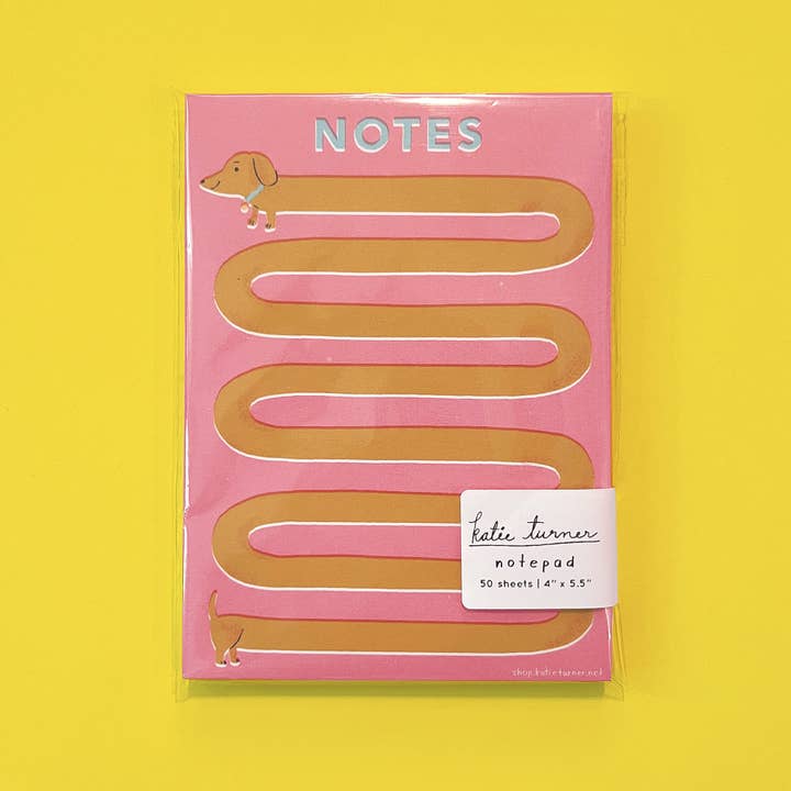 Katie Turner Illustration - Wholesale Notepad - Weenie Dog Notepad2