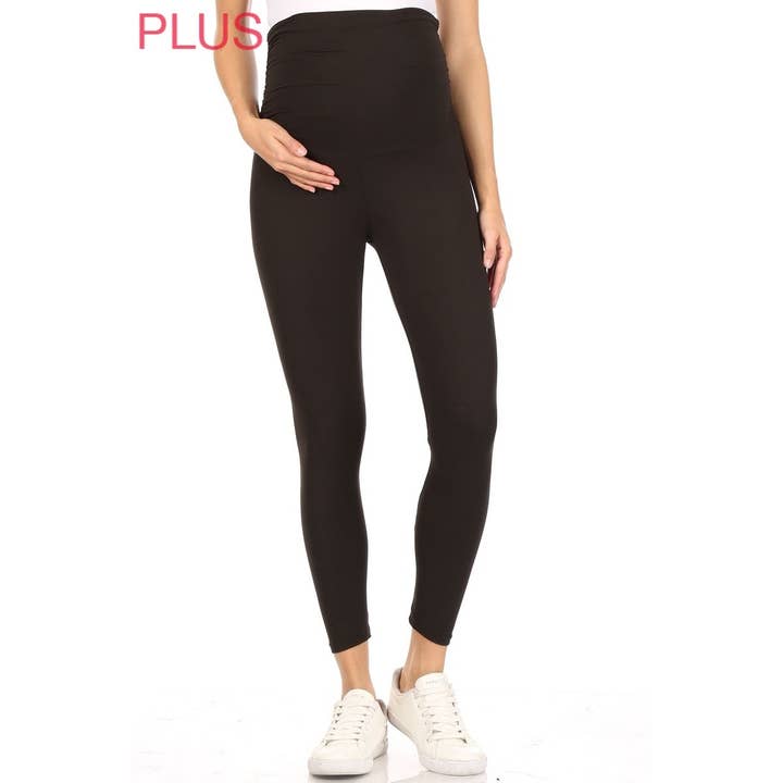 Leggings Depot - Wholesale Pants - Maternity - Plus Size Buttery Soft Solid Maternity Leggings