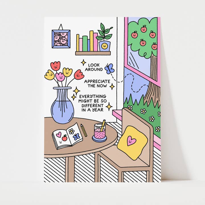 'Apprezzare' – Stampa d'Arte A3 – Illustrazione Rosa Rosie per la vendita all'ingrosso da parte di Rosie Pink