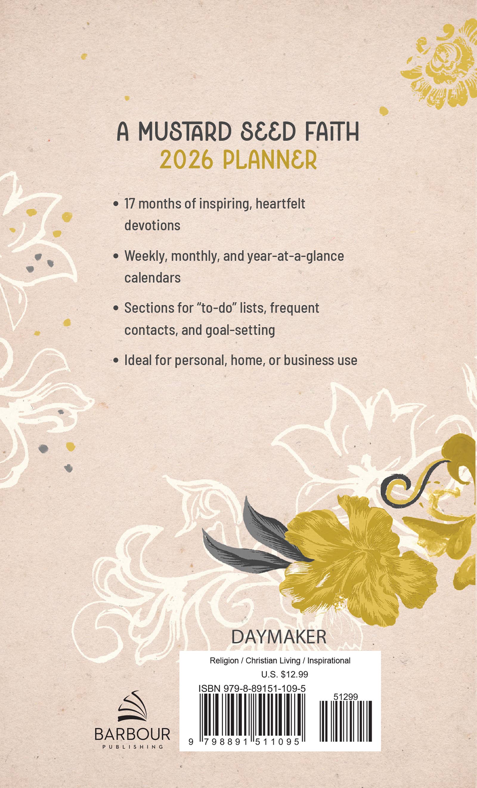 Barbour Publishing, Inc. - Wholesale Planner - 2026 Planner A Mustard Seed Faith3